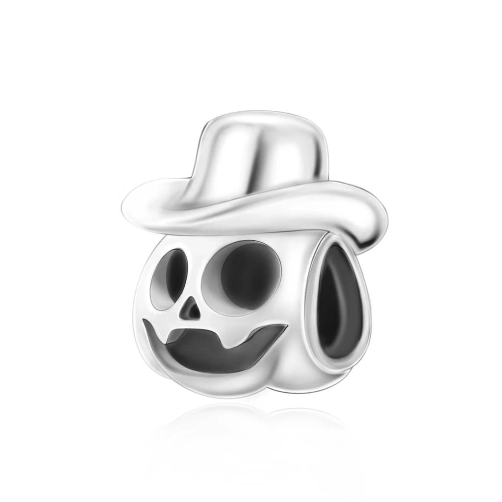 925 Silver Bat Witch Pumpkin Scream Skull Spider Moon Bead Fit Pan Charms Bracelet For Making Women Halloween Berloque
