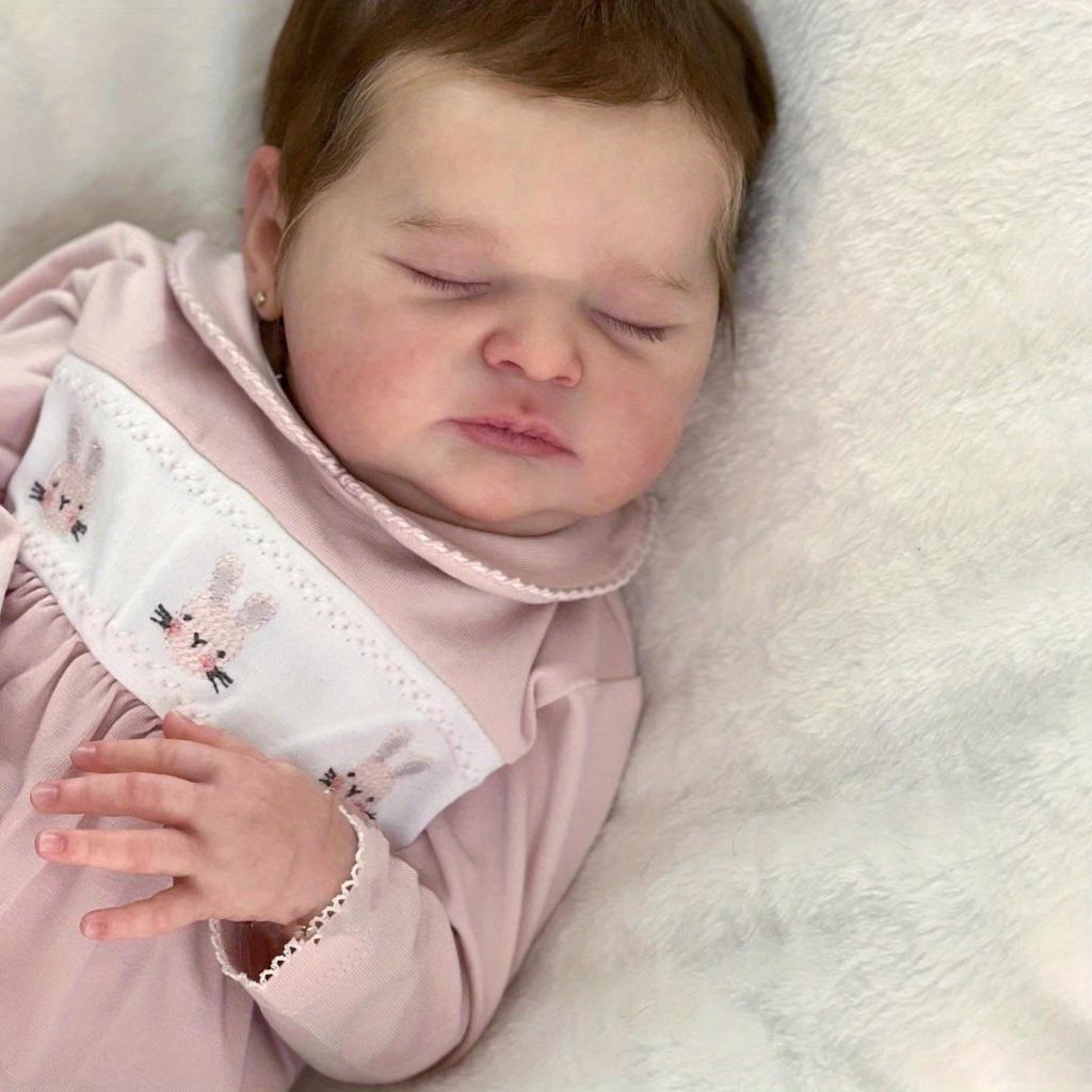 BZDOLL 50cm Soft Vinyl Asleep Reborn Baby Doll Toy 20inch Newborn Bebe with 3D-paint Skin and Visible Veins Like Real Kid Birthday Gift for Girls