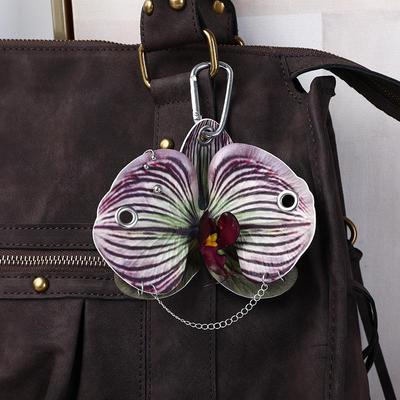 Llavero de Flor de Orquídea Phalaenopsis Artificial Dulce Exquisita Colgante para Mochila Accesorios de Decoración Llavero para Llaves de Coche Regalos