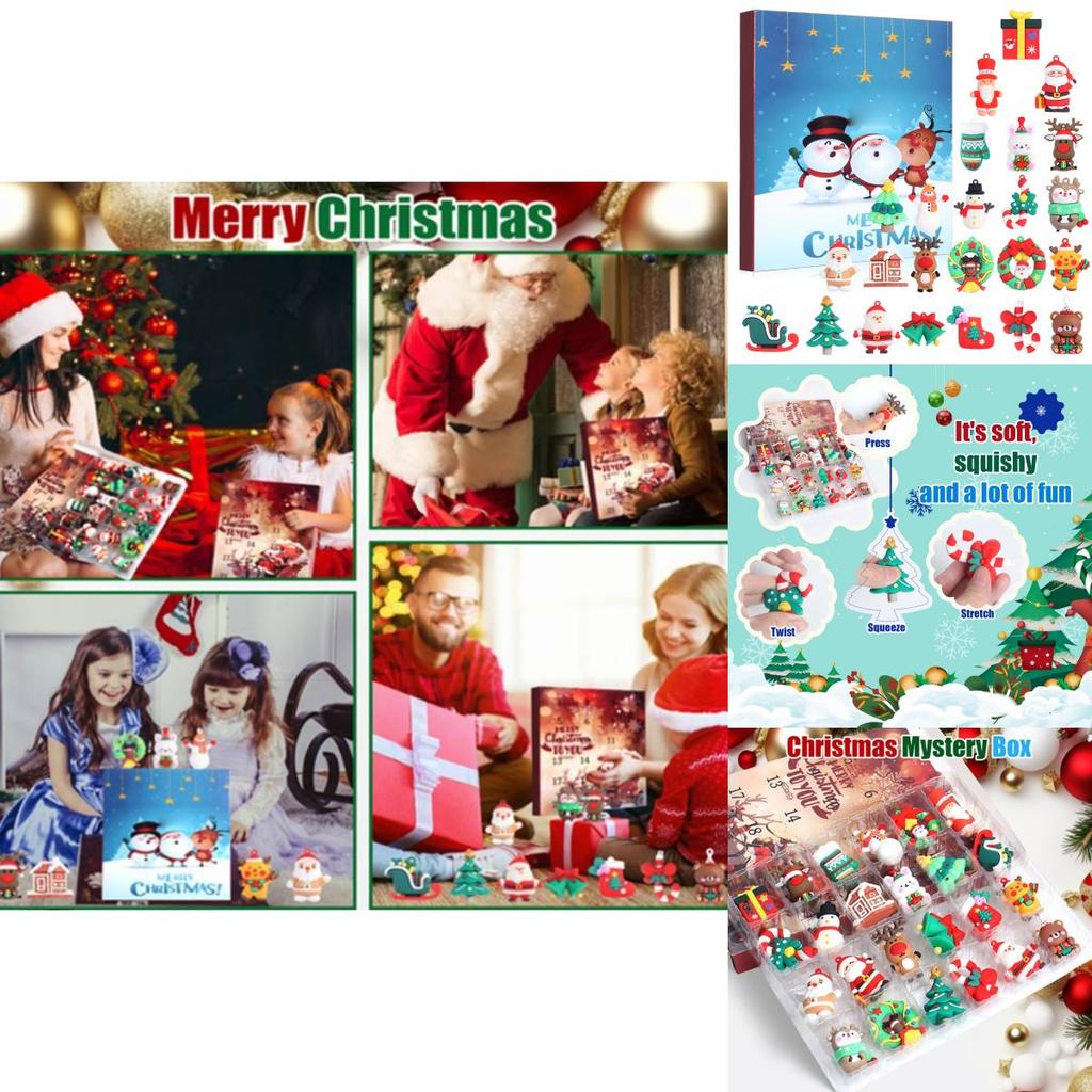 Santa Claus Christmas Advent Calendar Pvc 3d Iconic Figures For Holiday Party Decor And Gifts