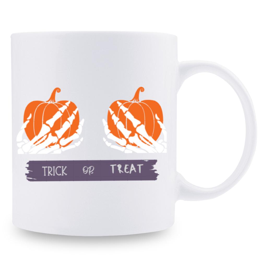 1pc 3A Grade 11 Oz Pumpkin Skeleton Ceramic Coffee Mug for Room Halloween Decoration Birthday Christmas Holiday Gift