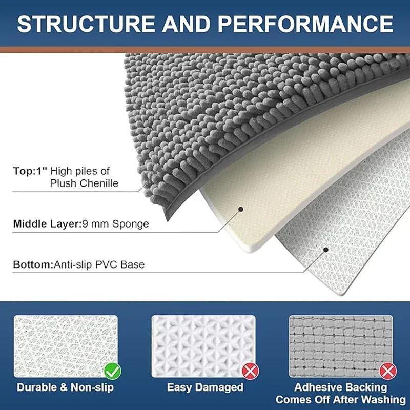 Chenille Doormats Absorbent Non-slip Washable Mat Anti-slip Quick-drying Microfiber Mud Mat Accessories