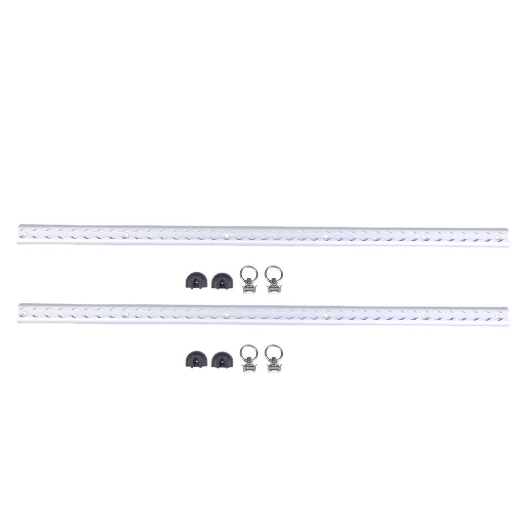 2 Pack L Track Tie Down System with 4 Round Ring Fittings End Caps 1 Meter Long Aluminum for Motorcycles ATVs Dirt Bikes Utility