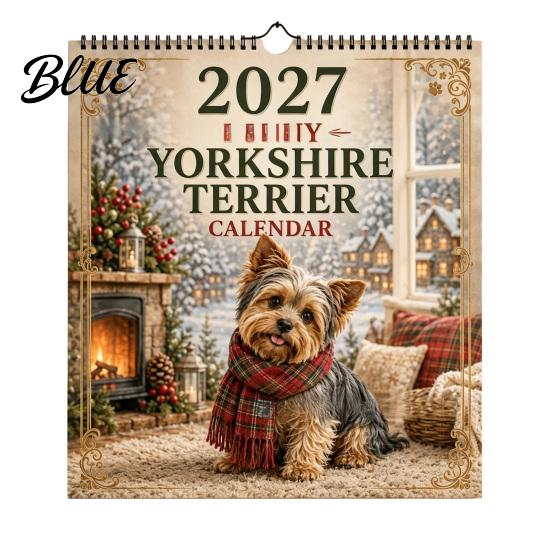Dekorativer Wandkalender Yorkshire Terrier Kalender, 2027 Monatlicher Hängeplaner mit Metall-Termin-Doppelspirale für Zuhause Büro