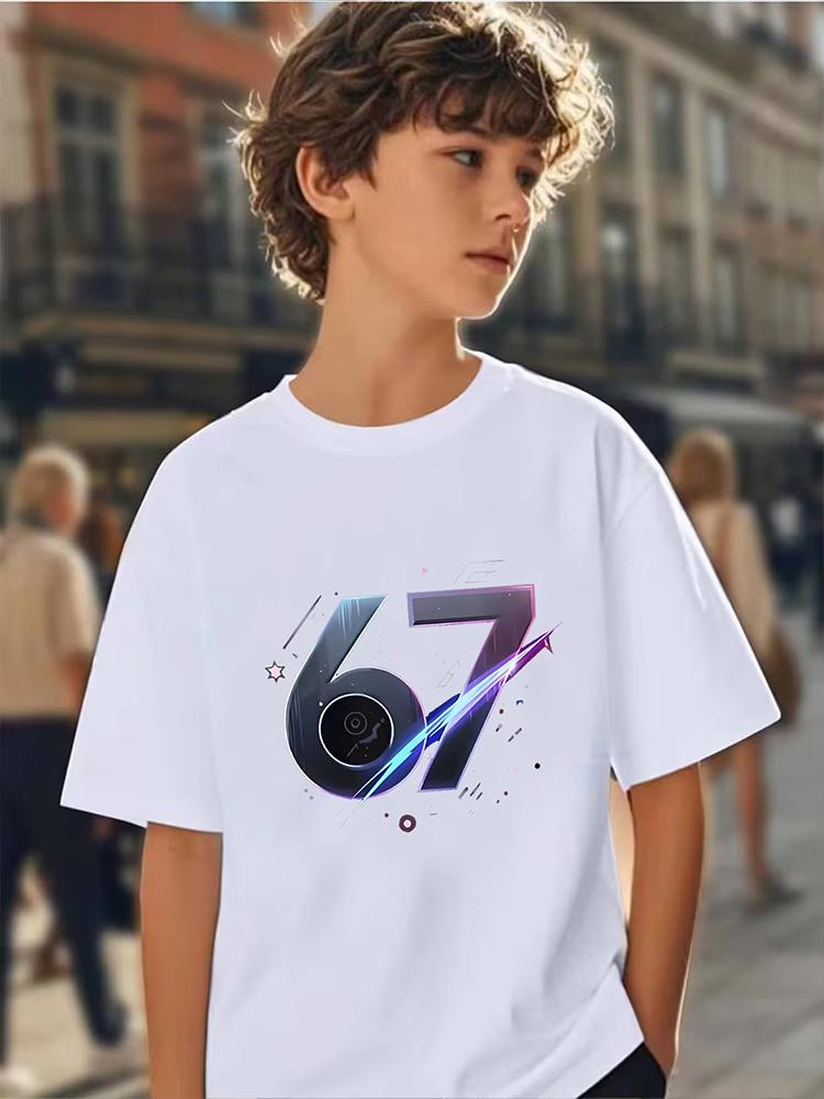 Kids 67 Themed Colorful Print TShirt Soft Cotton Fabric Breathable and Comfortable Ideal for Toddlers and Childrendf0223