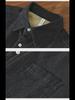 1355 Men's Plush Thick Warm Long-Sleeved Japanese Style Denim Coat Shirt