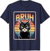 Funny Cat Bruh for Teens Boys Girls Unisex Women Meme Graphic TShirt Kitty Y2k Vintage Saying Tee Novelty Gift Short Sleeve Outfit
