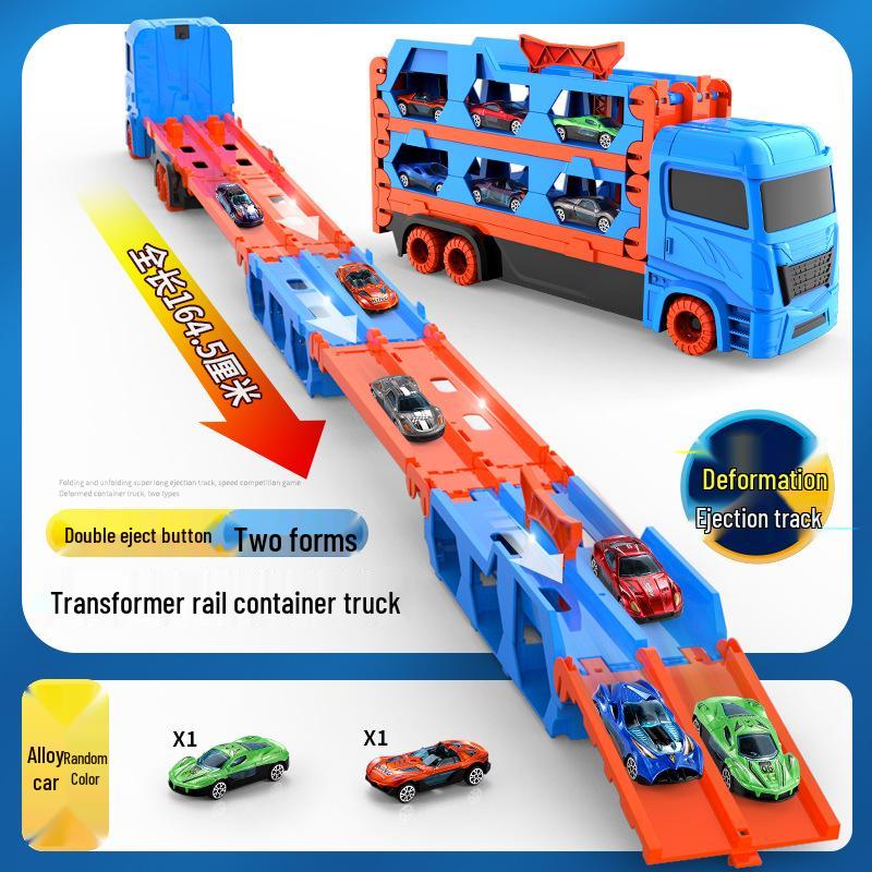Folding Truck & Toy Car Race Track Set - Gift for Boys' Birthdays