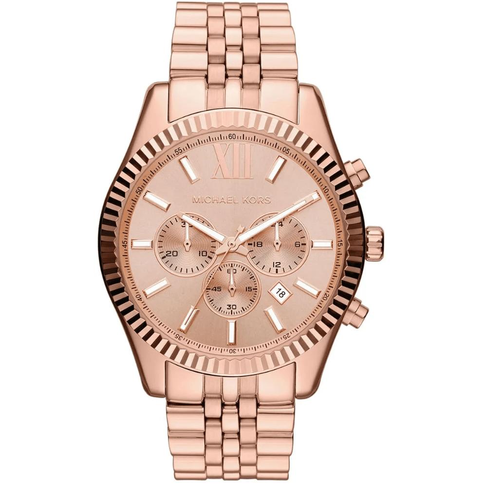Michael Kors MK8319 Lexington Chronograph Herrenuhr 45mm hellrosa