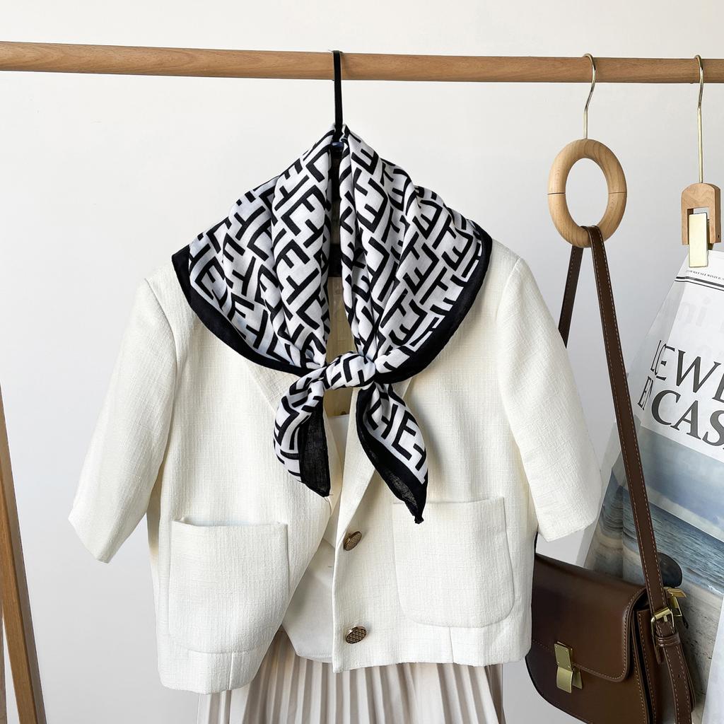 Spring And Summer Satin Long Scarf For Women Sunscreen Shawl Fashionable Beauty Scene Satin Long Scarf Versatile Travel Scarf