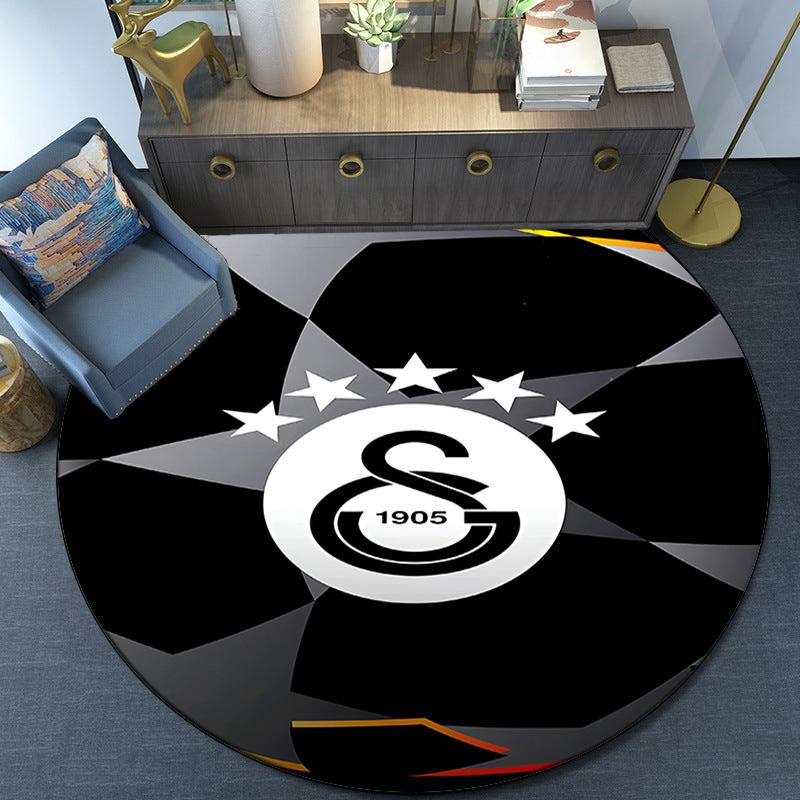 Galatasaray Football Club Crest Round Rug for Livingroom,Bedroom, Palyroom, Chair Rug, Area Rug, Circle Carpet, Fan Christmas Gift
