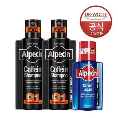 Alpecin Koffein-Shampoo C1 Black Edition 375ml x2 + Alpecin Koffein-Liquid 200ml