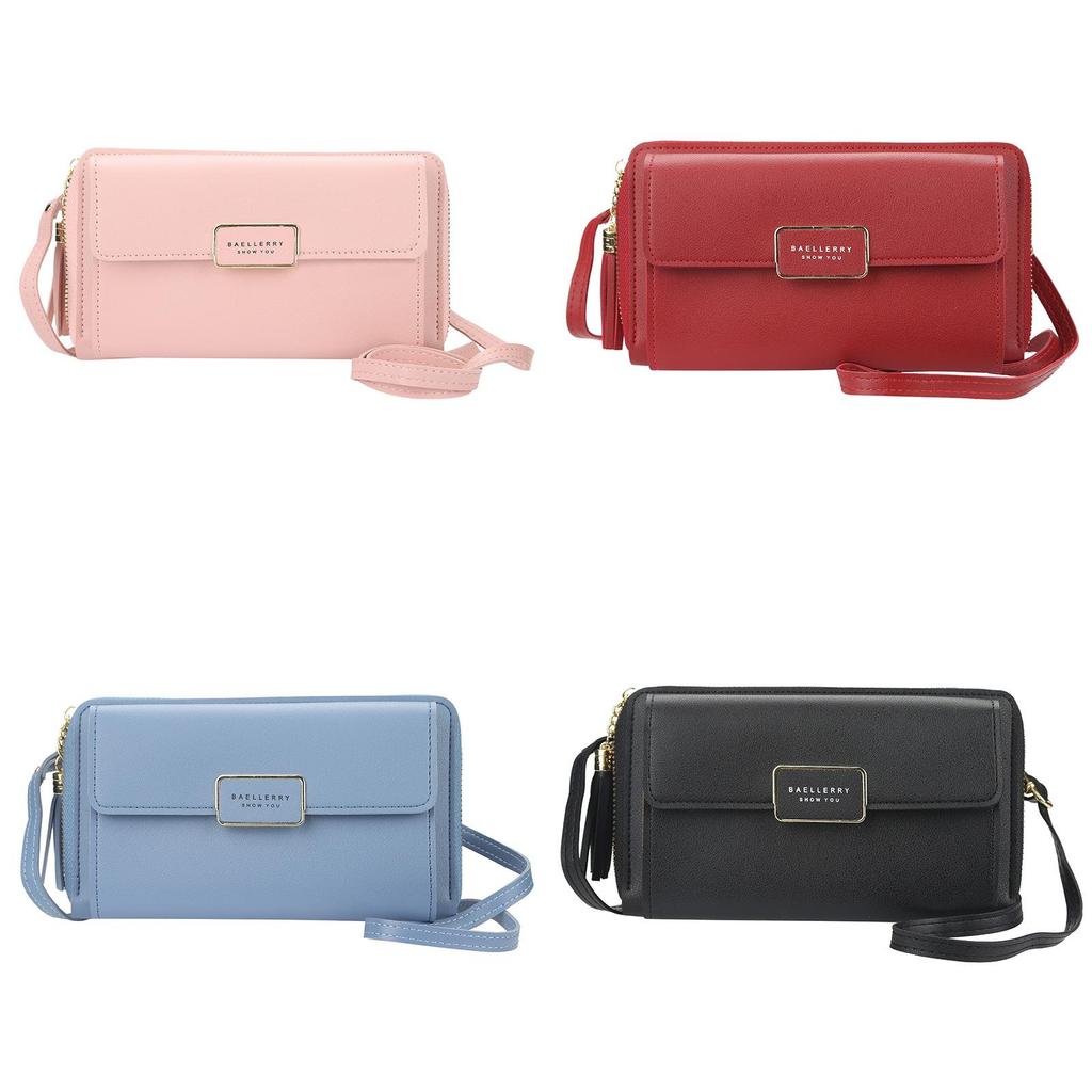 Pu Leather Long Wallet For Women With Zipper And Card Slots For Daily Use