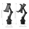 360° Rotatable Adjustable Car Cup Holder Stand For Pad Phone 11-22cm Devices Stable Mounting Easy Setups