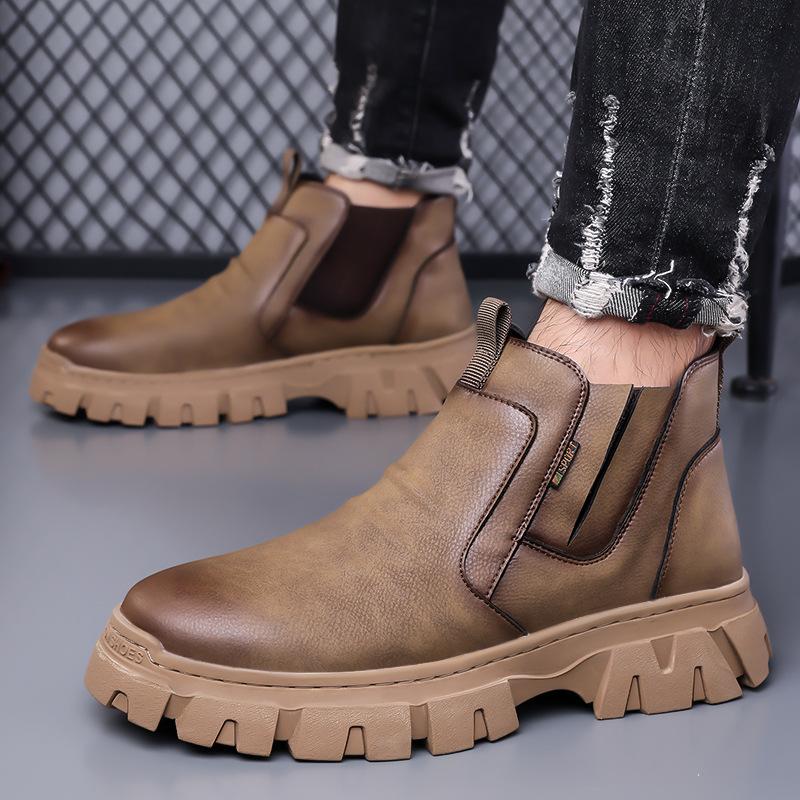 Chelsea boots men's 2025 autumn new men's fashion trend Martin boots casual simple boots men's shoes