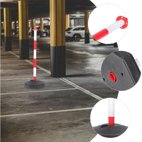 Traffic Delineator Post with Wheels 23.4 Inch High Elastic Warning Column for Garage Parking Safety Vehicle Collision Cushion and Car Stop Indicator