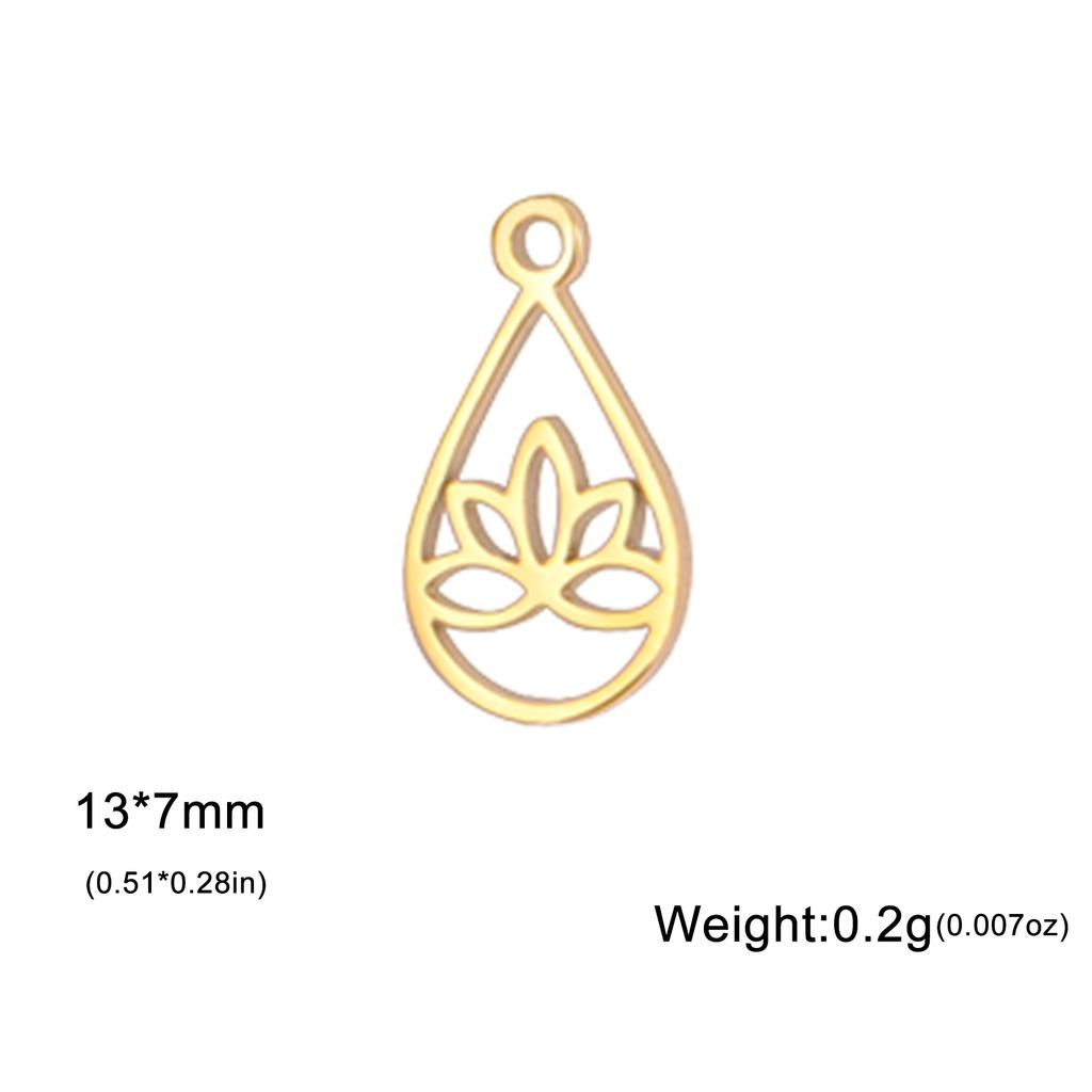 Teamer Buddhist Lotus Flower Charms for Jewelry Making Delicate Stainless Steel Pendant for Bracelet Earrings DIY Wholesale