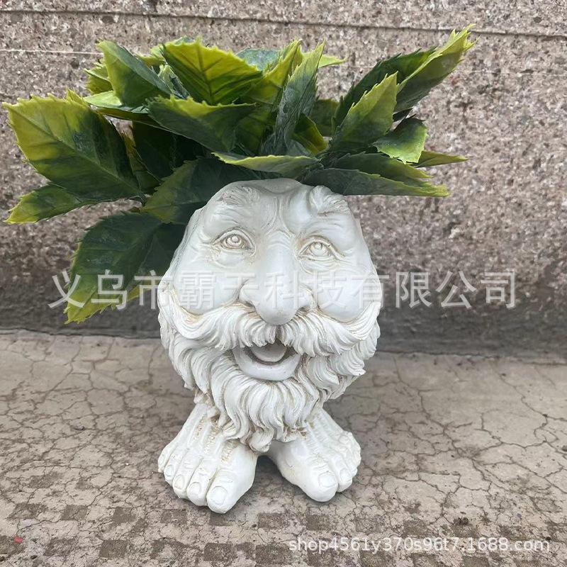Muggly Ausdruck Statue Blumentopf – Lustige Muggle Ausdruck Skulptur – Harz Sukkulenten Topf – Schreibtisch Garten Dekoration