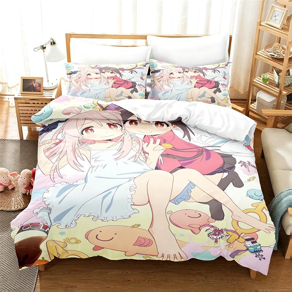 3D Printed Anime Onimai Bedding Set 2/3 Piece Duvet Cover Set Cute Girls Printed Bed Linen For Bedroom Decor Fans Gift