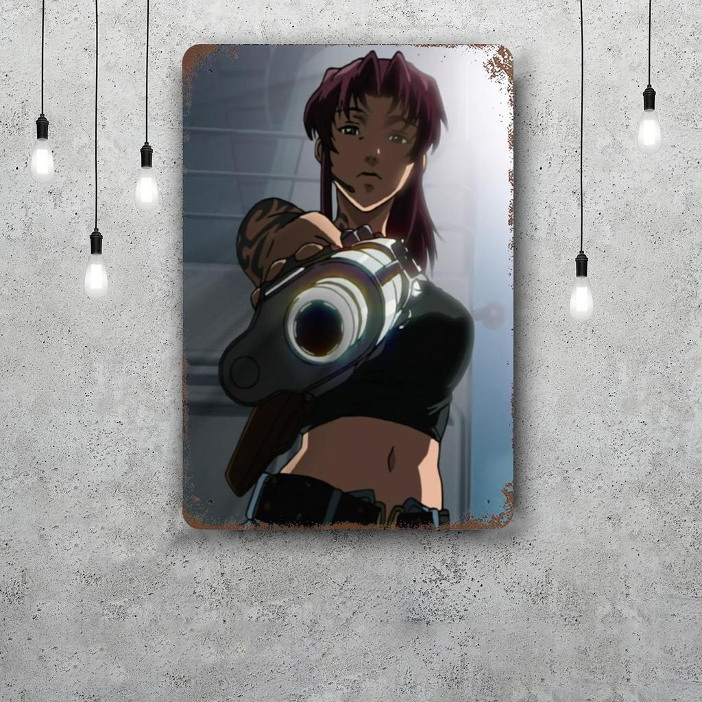 black lagoon 3 cartoon Decor Vintage Metal Signs Tin Signs Captain Poster Decor for Bar Pub Club Man Cave Wall Decoration