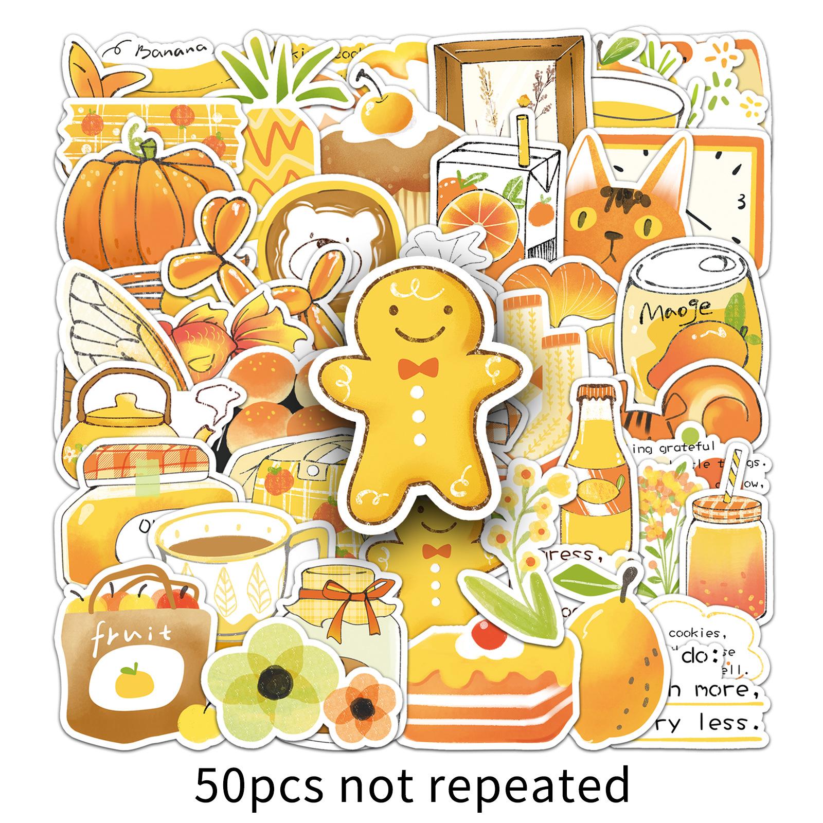 

50 Солевых Граффити Наклеек Желтые Маленькие Свежие Ручной росписи Декоративные Наклейки для Чехла Мобильного Телефона и Водяной Чашки