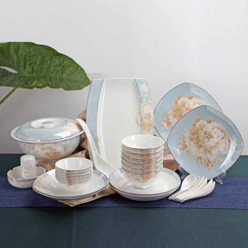 Prosperous Tang Rhyme Bone China 29-Piece Dinnerware Set