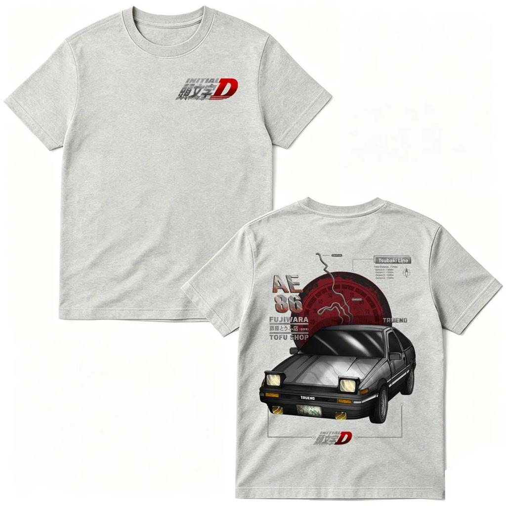 2026 Anime Initial D AE86 Racing Car T-shirt Takumi Fujiwara Tofu Shop Men's Women Fashion T-shirts Cotton Short Sleeves T Shirt