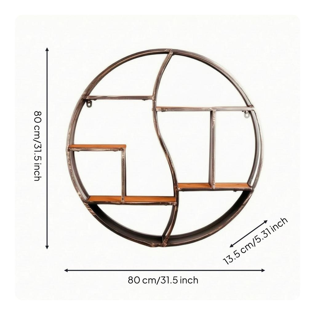 Circular Wall Shelf Decorative Round Sturdy for Office