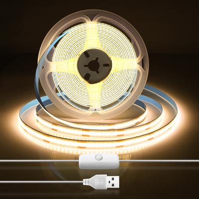 Push Button Switch Control USB LED Strips Lamp 1m 2m 3m 4m 5m TV Backgrount Lighting Luz COB LED Light for Home Room Decoration