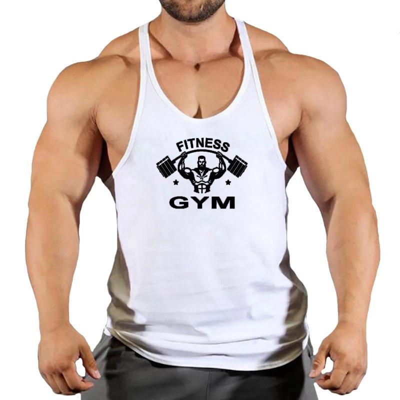 

Muscle Mens Bodybuilding Stringer Tank Top gym Clothing Y back Фітнес без рукавів Жилетка Сорочка для важкої атлетики 2XL білий
