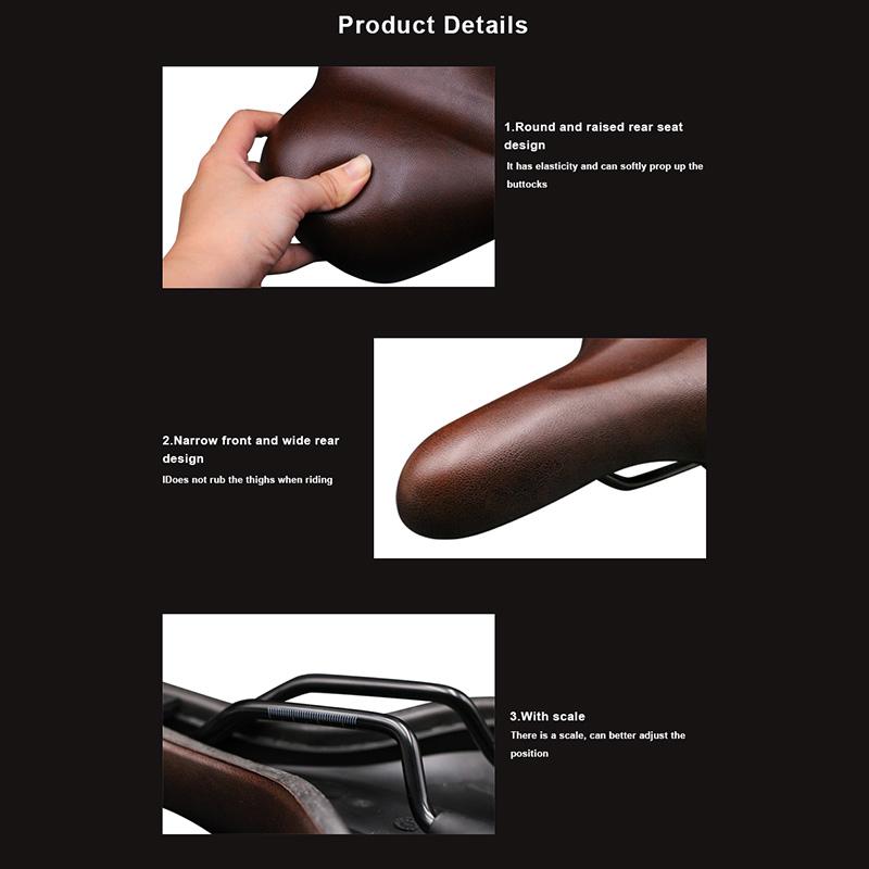 Bicycle Saddle Thicken PU Leather Sponge Shockproof Mountain Road Bike Soft Comfortable Seat Cushion Cycling Accessories