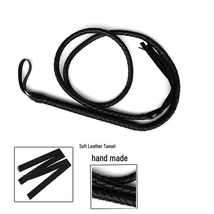 Leather Erotic Flogger Whip for Men & Women - Long Snake/Horse Style