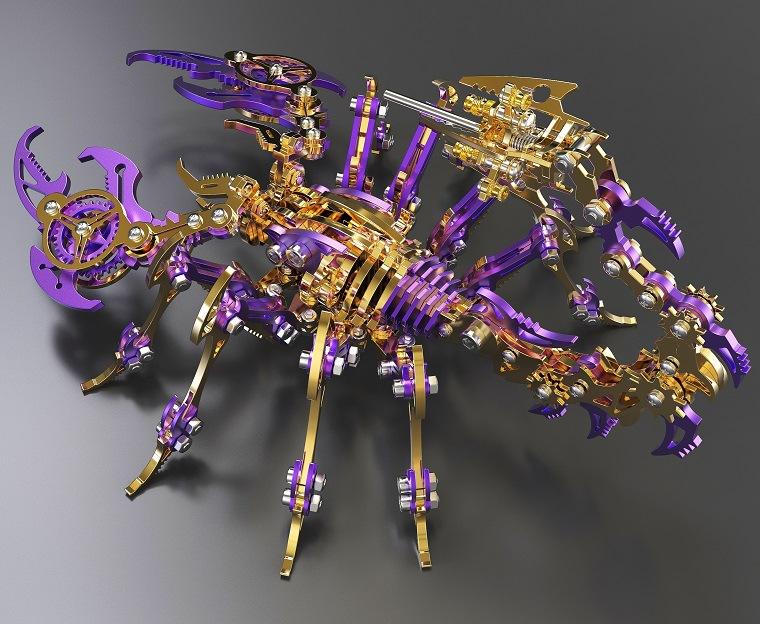 Color Upgrade Scorpion Precision Mechanical Toy Metal Assembly Model 3D Puzzle Birthday Gift Ornament DIY