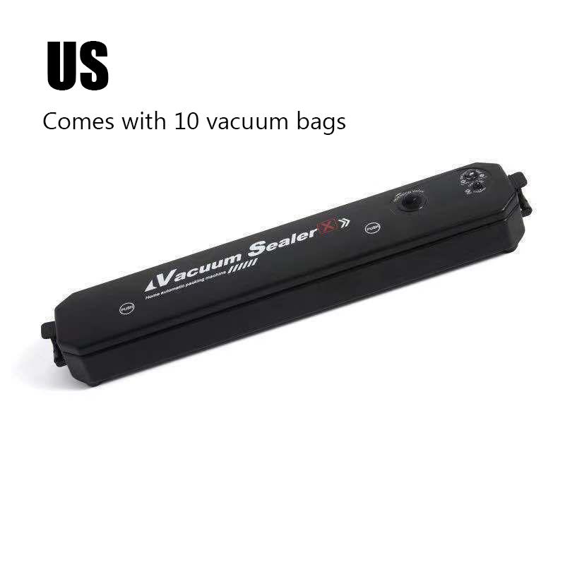 

110 В домашняя вакуумная упаковочная машина с бесплатными 10 шт. вакуумными пакетами бытовой черный пищевой вакуумный упаковщик упаковочные машины