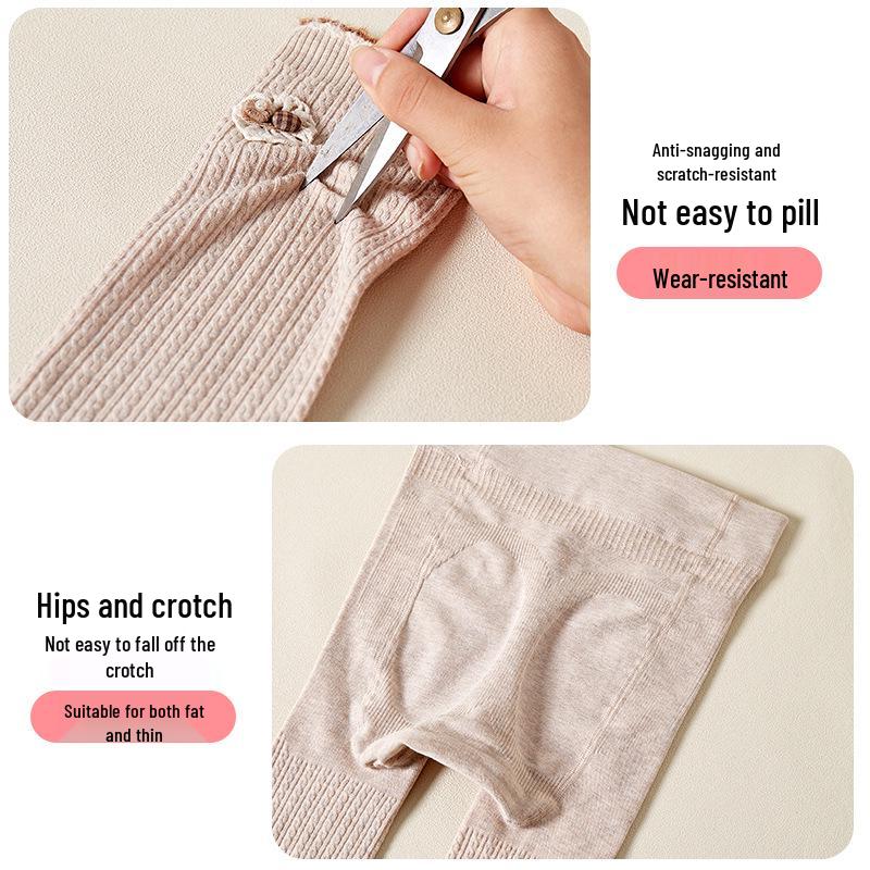 Mädchen Herbst/Winter Zopfmuster Leggings - Warm, angeraut, Baumwoll-Leinen-Mischung, fleecegefütterte Hose