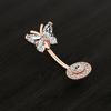 Butterfly-Belly Button Rings Stainless Steel Navel Piercing Jewelry Navel Ring Barbell for Women Girls Dangle Belly Ring