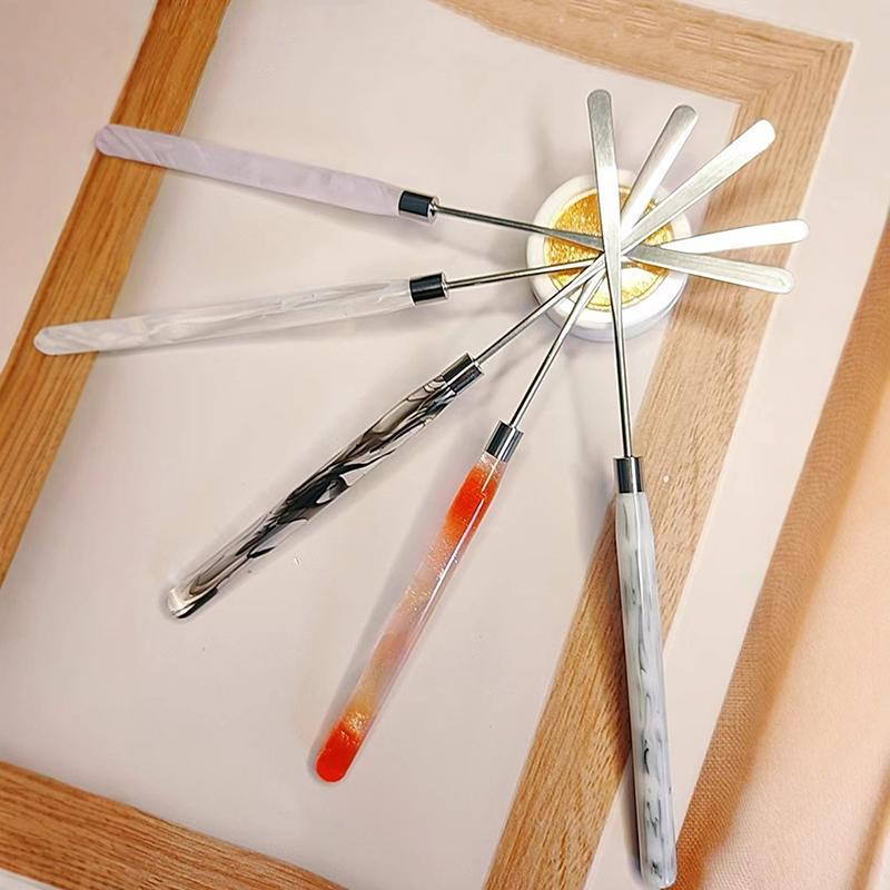 1Pcs Acrylic Handle Nail Art Stirring Rod Mixing Spatula Liquid Foundation Color Gel Powder Mixing Stick Scraper Makeup Tools