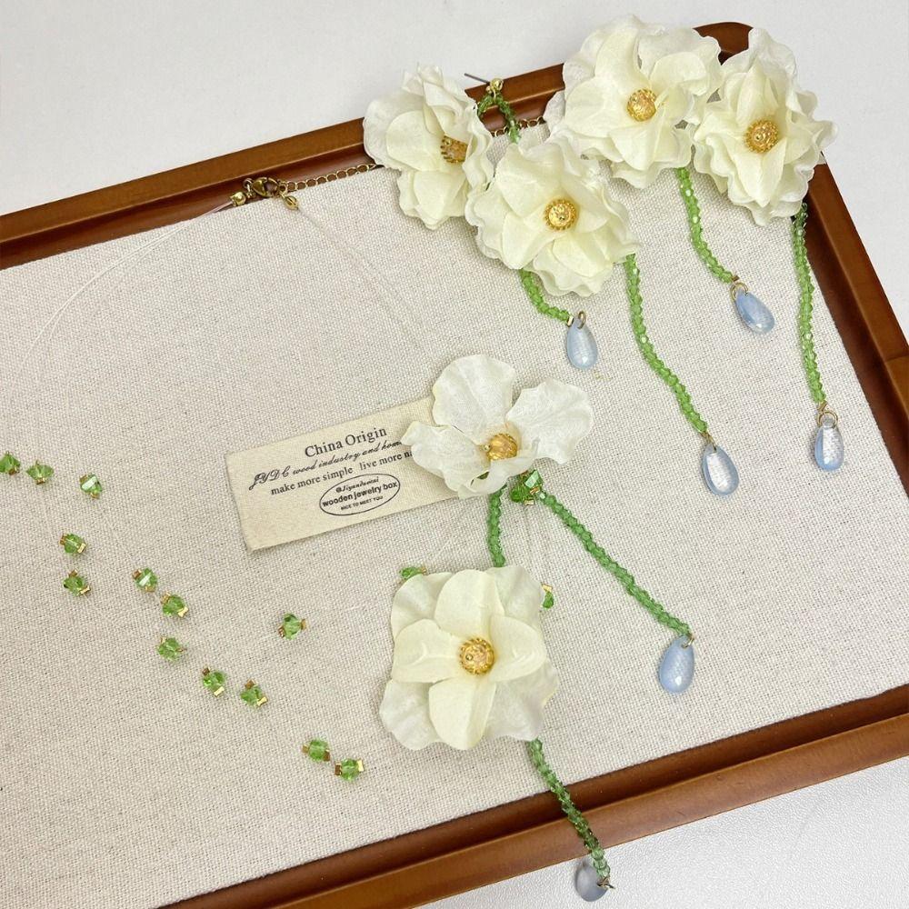 Minority Design Resin Flower Necklace Korean Style Tassel Earrings  Birthday Gift