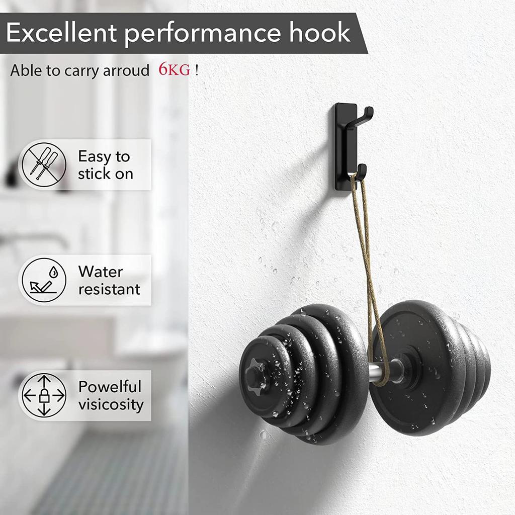 Stainless Steel Clothes Hooks for Household Bedrooms, Hole Free Wall Mounted Clothes Hooks