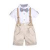 Boys' Summer 2026 Korean Style Striped Vest & Short-Sleeve Shirt with Casual Shorts 3-Piece Set