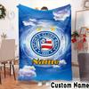 Custom Name Bahia FC Crest Design Throws Blanket Flannel Blankets for Couch Bed Gifts for Men Women Picnic Blanket Christmas Fan Gifts