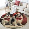 Dog and Otter  Round Area Rug,Carpet Rug for Living Room Bedroom Sofa Playroom Decor,Non-slip Floor Mat