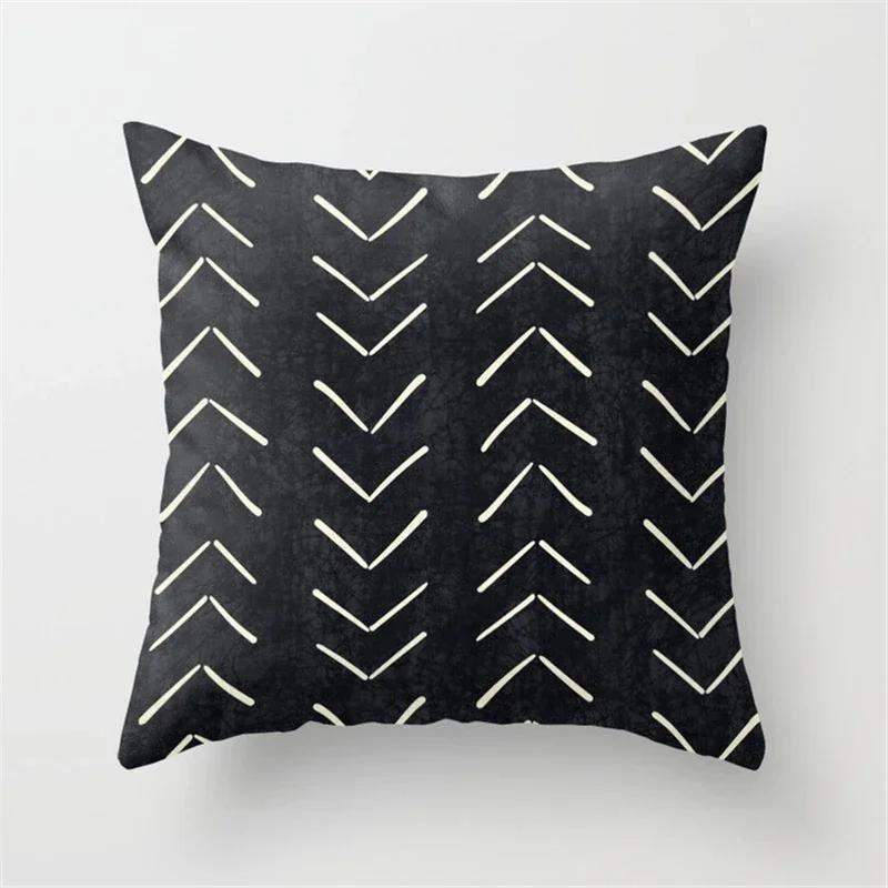Geometric Plaids Cushion Cover Polyester Throw Pillow Cover Decorative Sofa Pillow Nordic Fashion Scottish Pillowcase 45*45Cm
