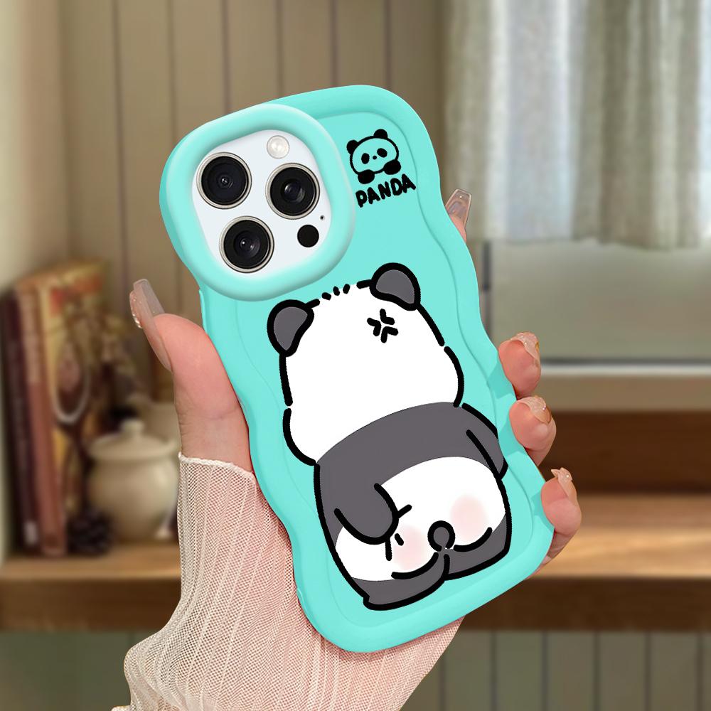 Pro iPhone Redmi 13 13C 14C Note 13 12 Pro Samsung A05 A06 A13 A14 A15 A16 Honor X6 X6a X8 X8a Vlnitý okraj Kreslený Roztomilá Panda TPU Měkký Kryt na Telefon