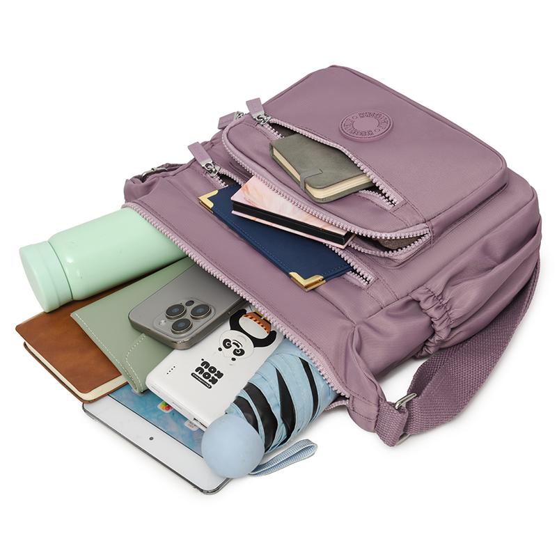 Nylon Women's Bag Multi-Layer Mother's Bag Large Capacity Shoulder Bag Lightweight Water-Repellent Crossbody Bag