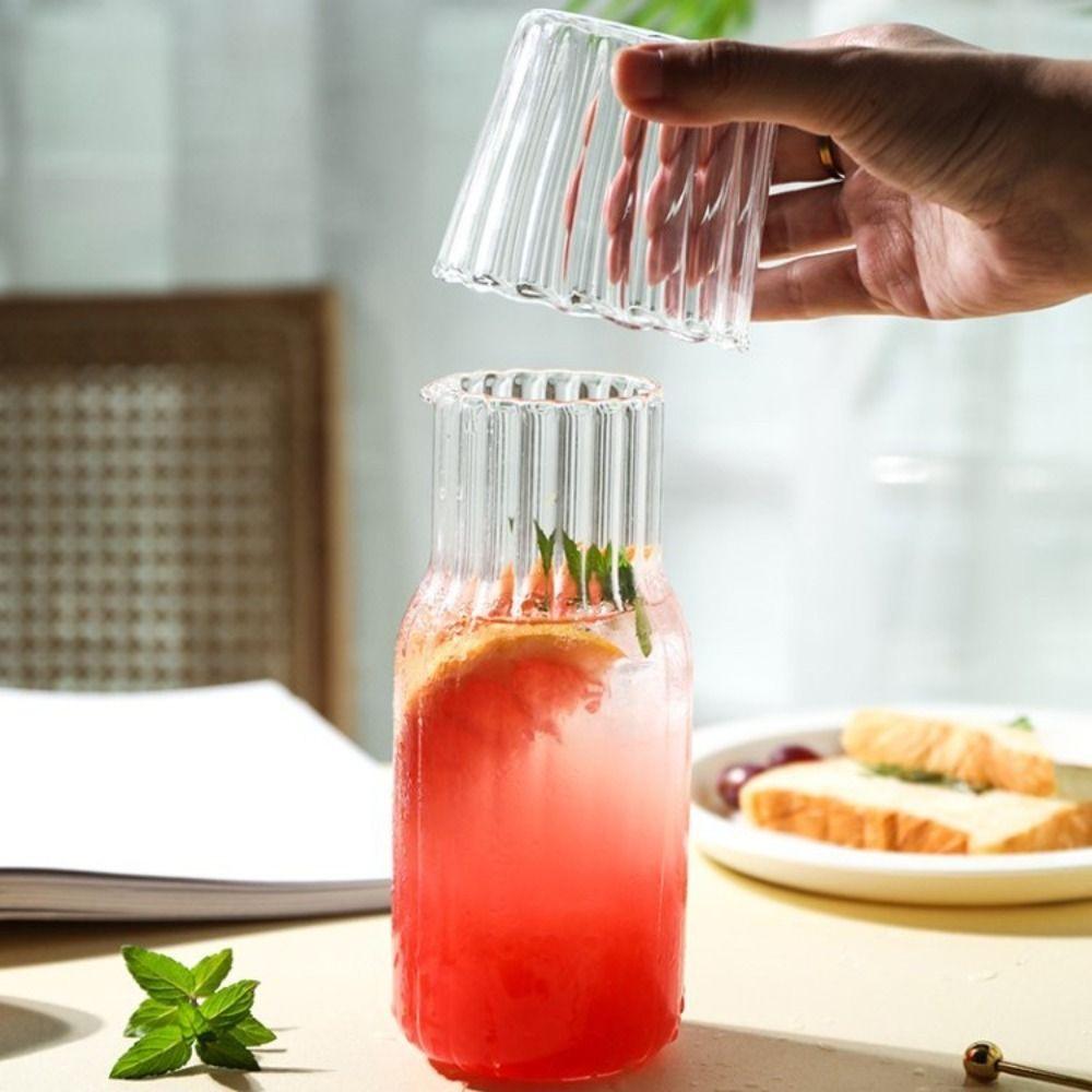 400ml/600ml Cold Hot Water Glass Pot With Glass Cup Glass Kettle Set  Beverage