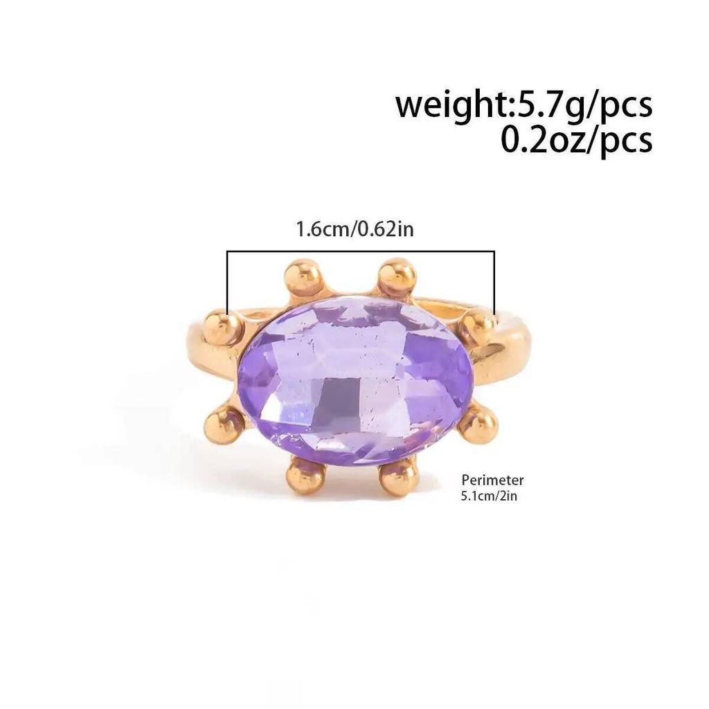 SHIXIN 2026 New Exquisite Colorful Rhinestone Open Rings Women Retro Acrylic Stack Adjustable Knuckle Ring Y2K Jewelry Accessory