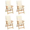 Day and Night - Day and Night Garden Chairs 4 Units Solid Teak Wood with Cream Cushions