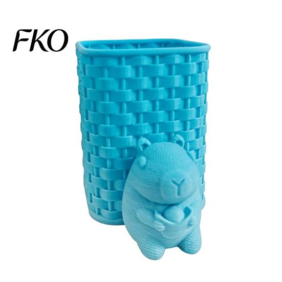 Desk Pen Organizer Capybara Holder, 3D Printed with Basket Pencil Cup Cup, Cute Animal for Makeup Brush Stationery Desktop