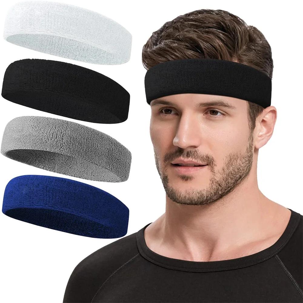 4pcs/pack New Style Sweatbands Sports Headband for Men & Women, Moisture Wicking Hairband Athletic Towel Headbands Head